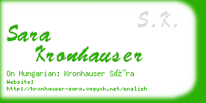 sara kronhauser business card